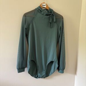 Balera Green Lyrical Dance Costume Sheer Mesh Long Sleeves MT11449 Women's XL